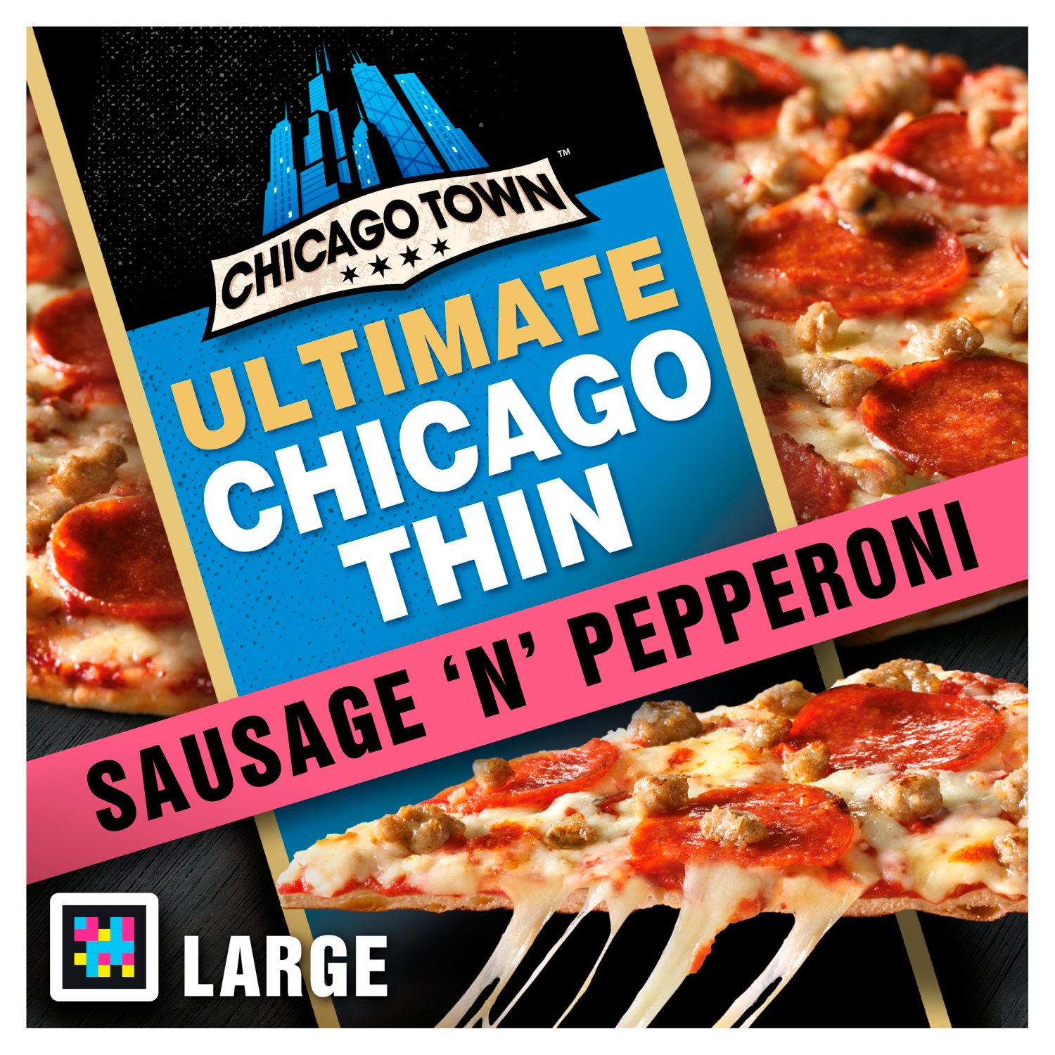 Chicago Town Crispy Chicago Thin Sausage & Pepperoni (431 g)