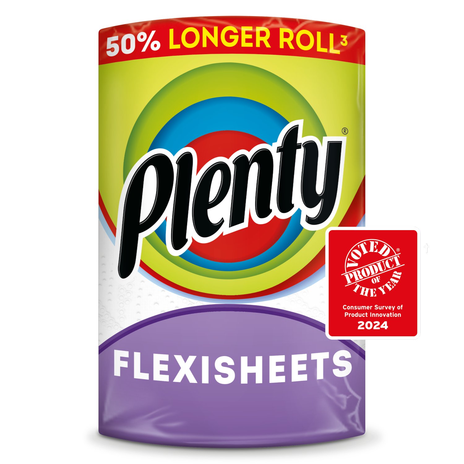 Plenty Flexi-sized sheets 50% Longer Tubeless Kitchen Towel 1 Roll (1 Roll)