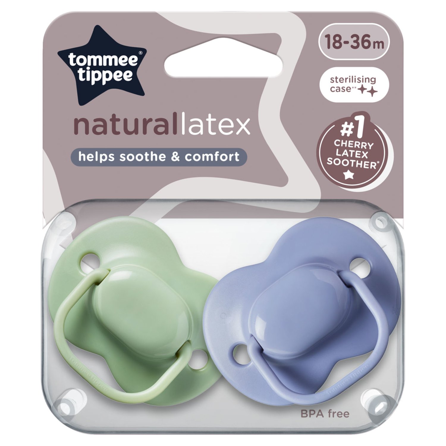 Tommee Tippee Cherry Latex Soothers 18-36 Months (2 Piece)