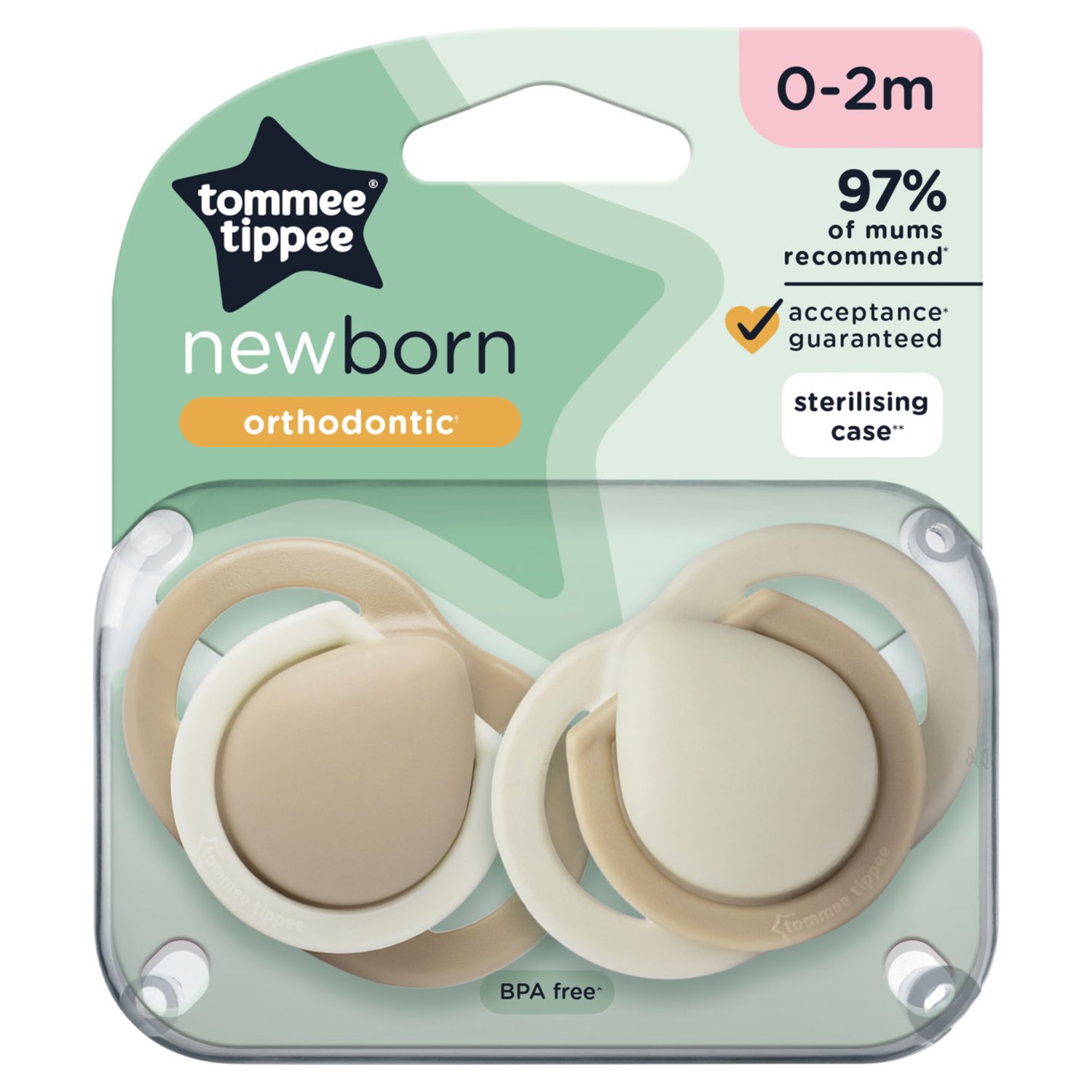 Tommee Tippee Newborn Soothers 0-2 Months (2 Piece)