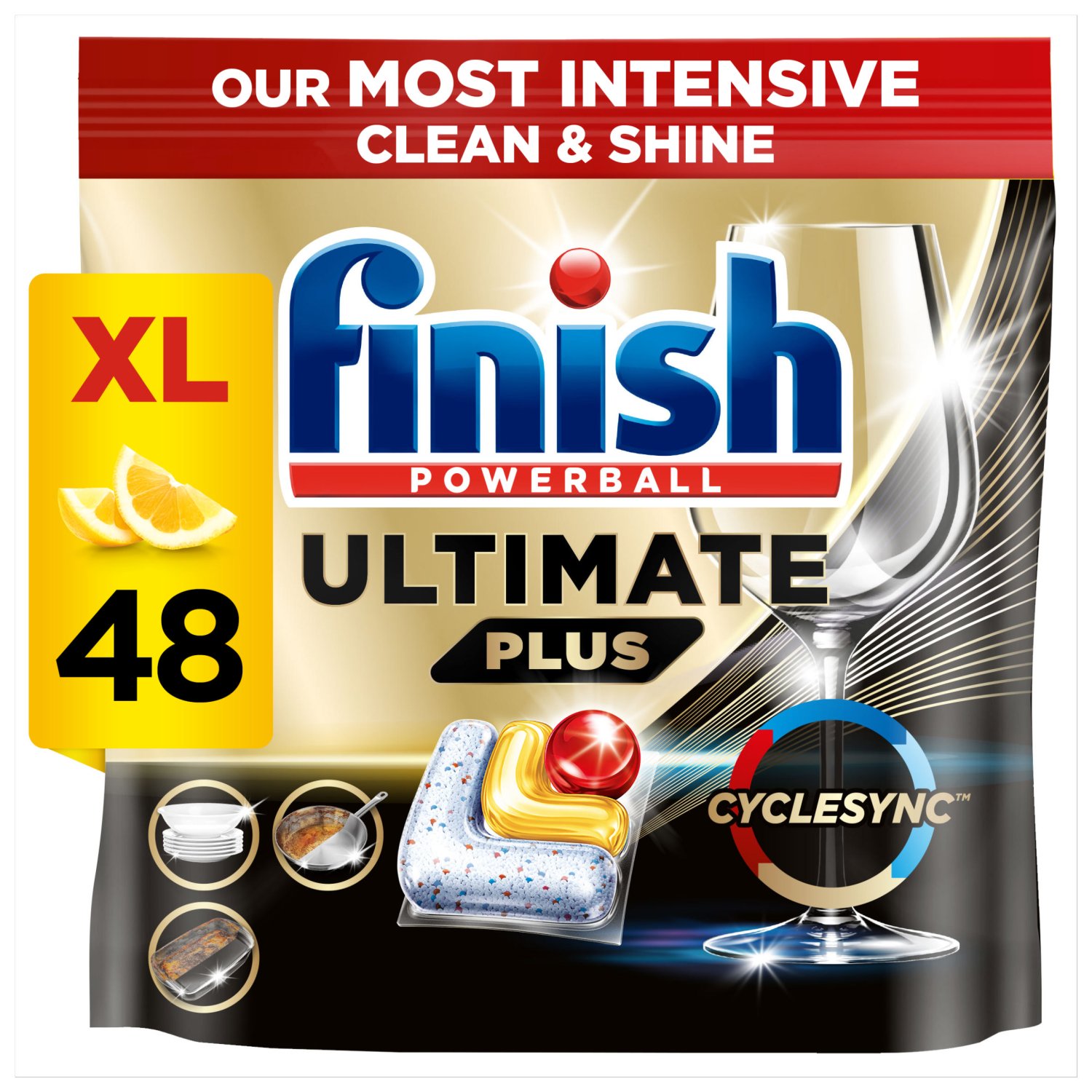 Finish Ultimate Plus All in 1 Lemon Dishwasher Tablets (48 Piece)