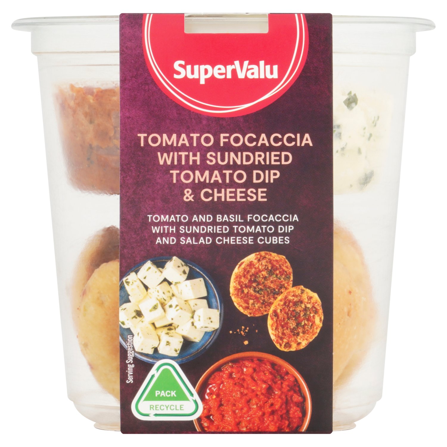 SuperValu Tomato Focaccia with Sundried Tomato Dip & Cheese (140 g)