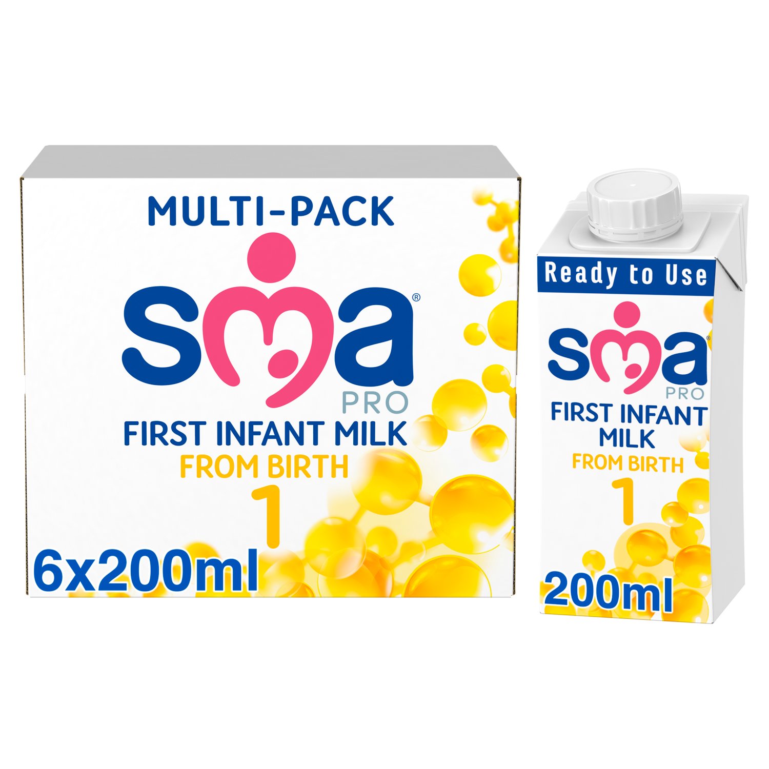 SMA Pro From Birth First Infant Milk Carton 6 Pack (200 ml)