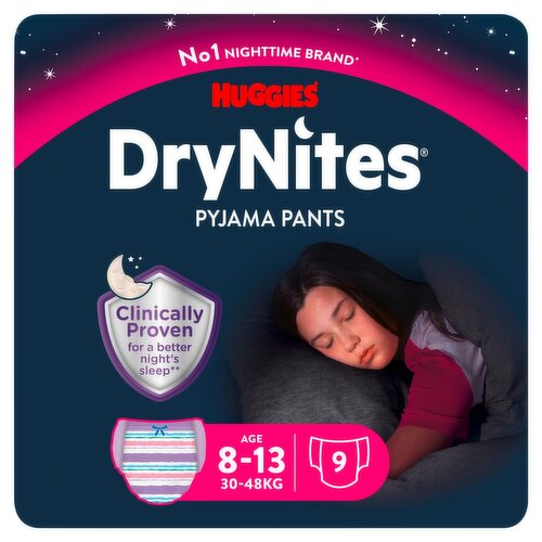 Huggies DryNites Pyjama Pants Girl 8-15 Years (9 Piece)