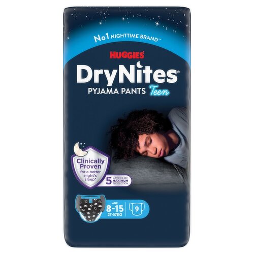 Huggies DryNites Night Time Pants 8-15 Years Boys 9 Pack