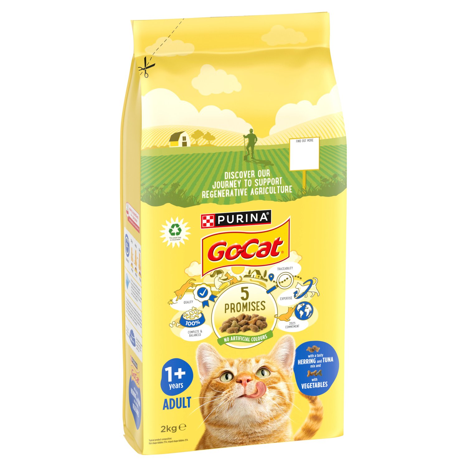 Go-Cat Herring, Tuna & Vegetable Dry Cat Food (2 kg)