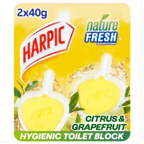 Harpic Citrus & Grapefruit Toilet Block 2 Pack (80 g)