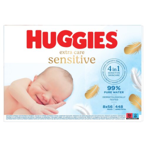 Huggies Baby Wipes Extra Care Sensitive (448 Piece)
