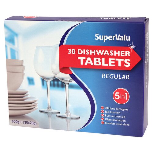 SuperValu 5 in 1 Dishwasher Tablets Regular (30 Piece)