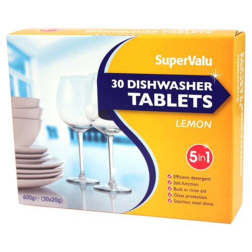 SuperValu 5 in 1 Lemon Dishwasher Tablets (600 g)