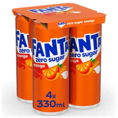 Fanta Zero Orange Can 4 Pack (330 ml)