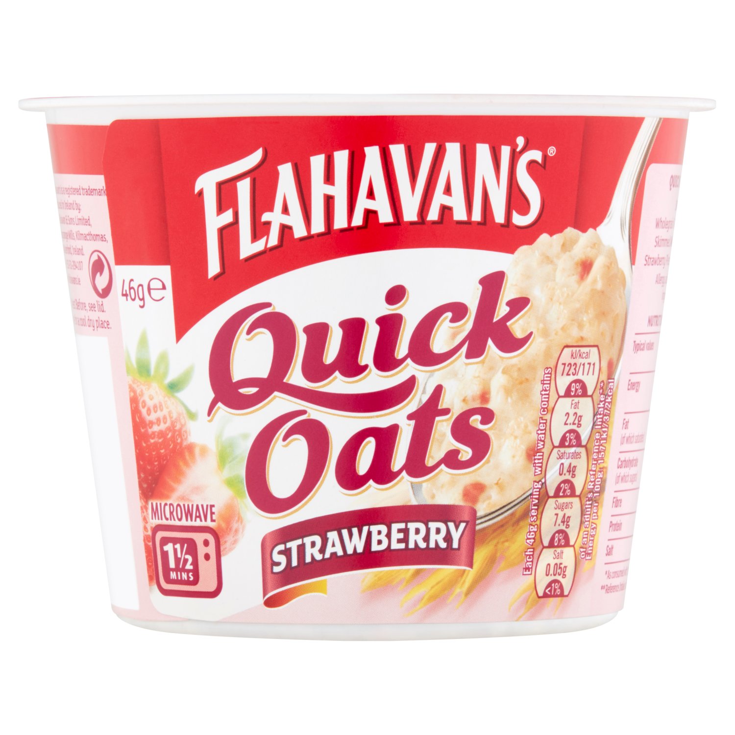 Flahavan's Strawberry Quick Oats Pot  (46 g)
