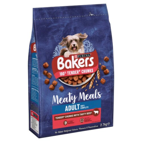 Bakers Meaty Meals Beef Dry Dog Food (2.7 kg)