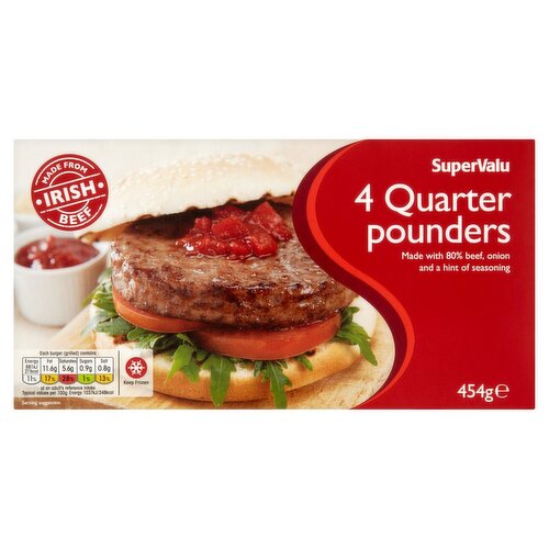 SuperValu Beef Quarter Pounders 4 Pack (454 g)