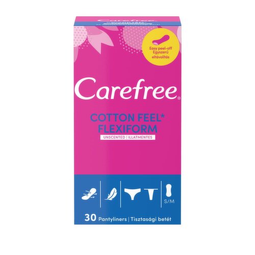 Carefree Cotton Flexiform Unscented Panty Liners (30 Piece)