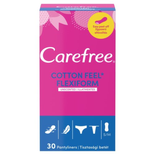 Carefree Cotton Flexiform Unscented Panty Liners (30 Piece)