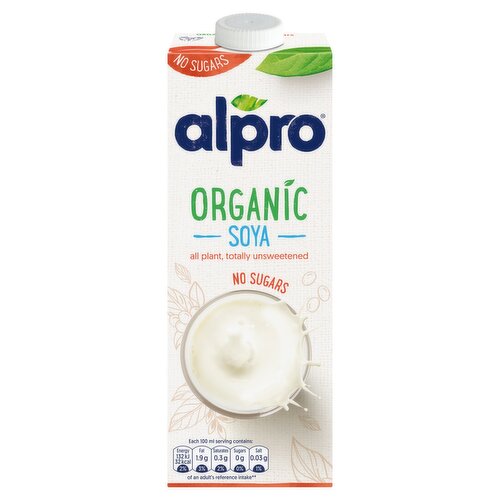 Alpro Dairy Free Organic Unsweetened Soya Milk (1 L)