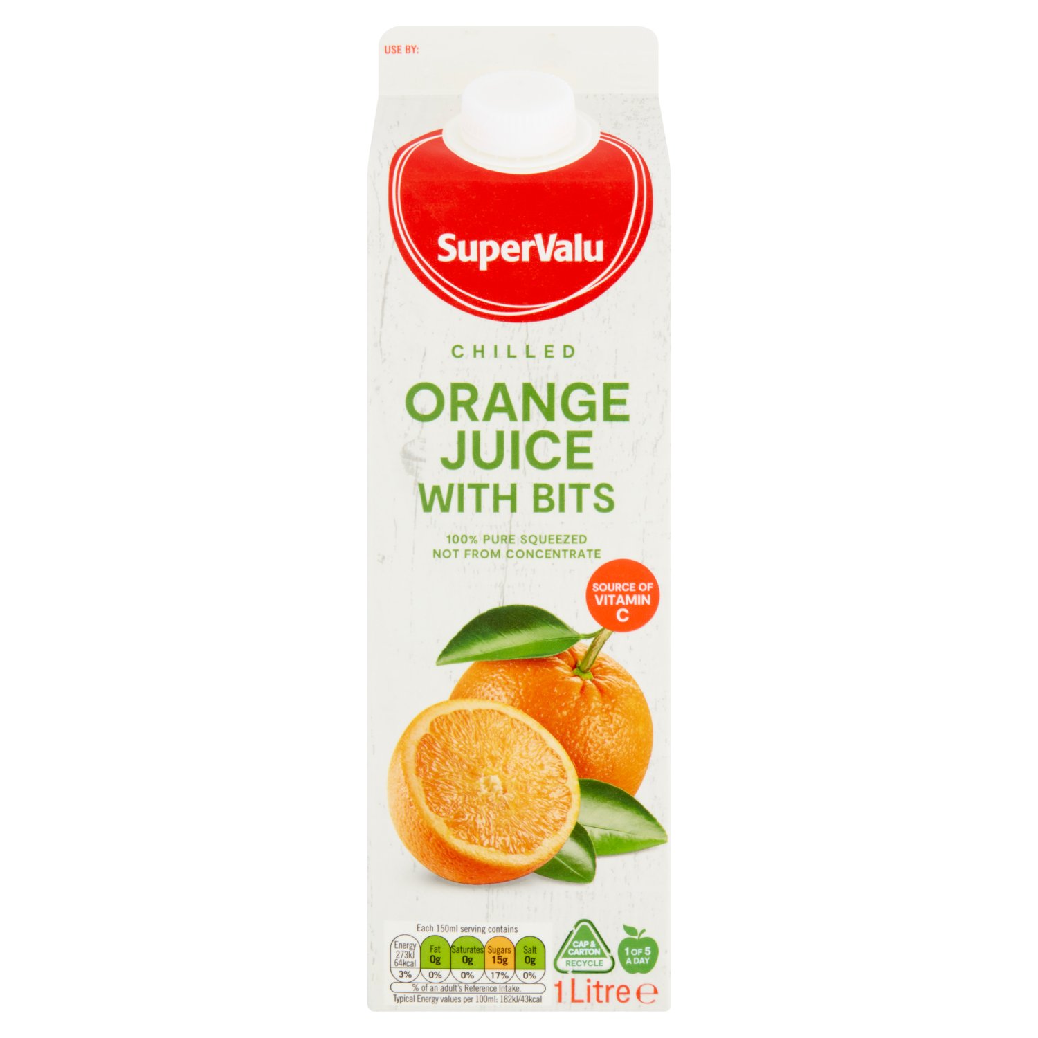 SuperValu Chilled Not From Concentate OJ With Bits (1 L)