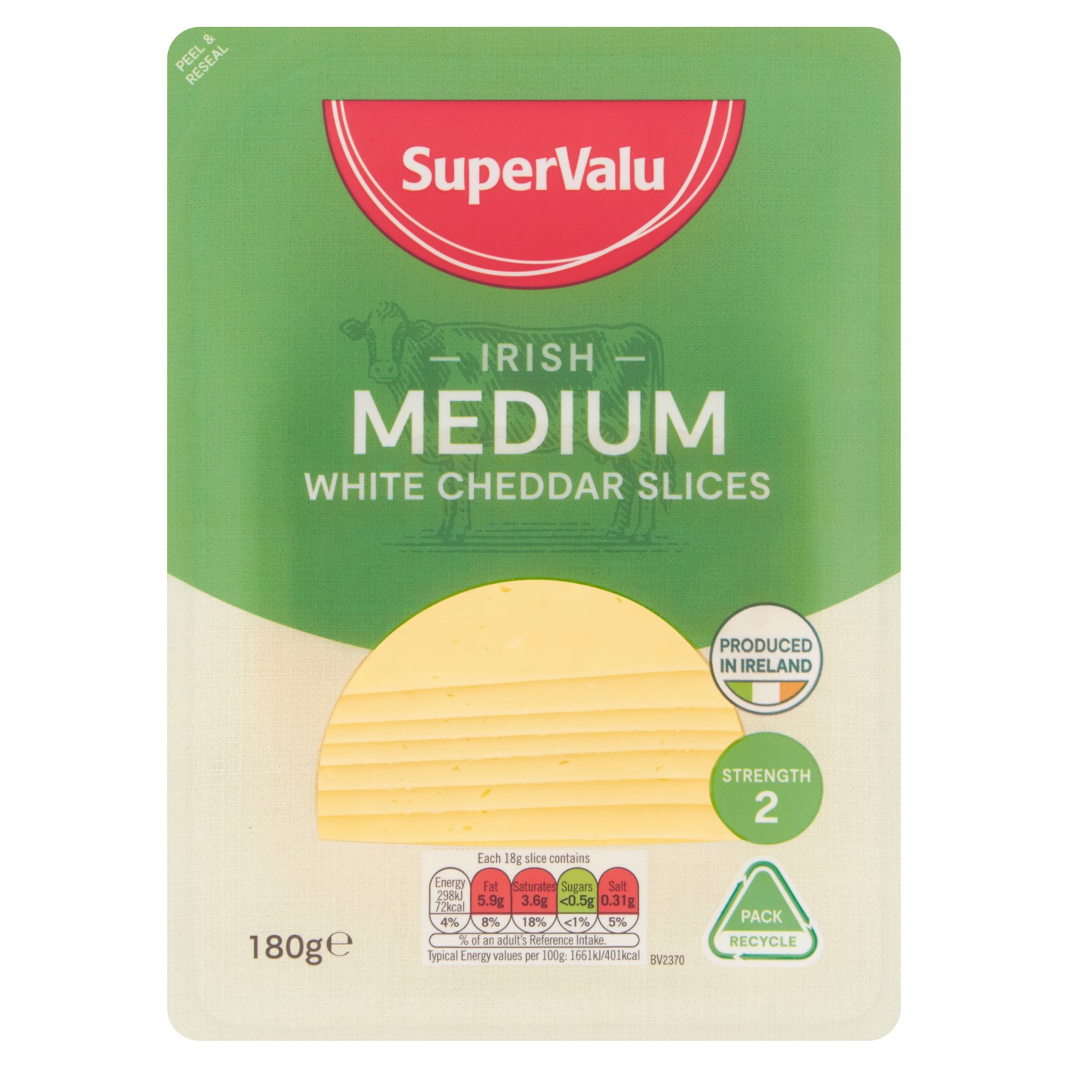 SuperValu Medium White Cheddar Slices (180 g)