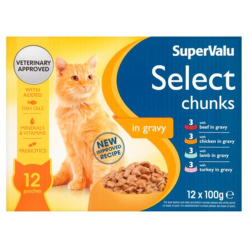 SuperValu Select Chunks Variety In Gravy Cat Food 12 Pack (1.2 kg)