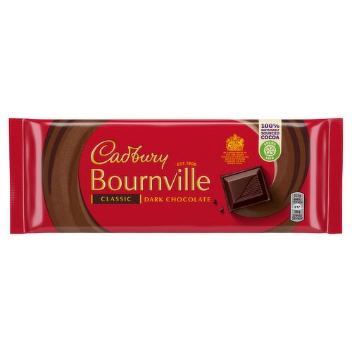 Cadbury Bournville Classic Dark Chocolate Bar (180 g)