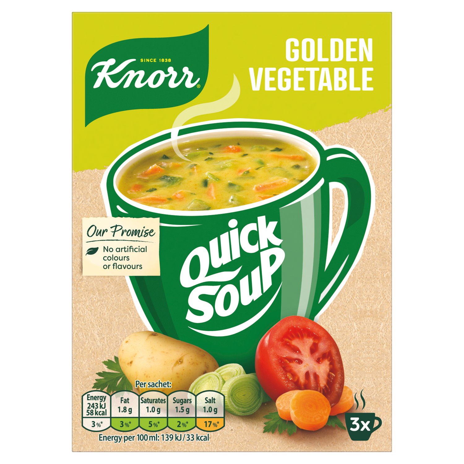 Knorr Quick Soup Golden Vegetable 3 Pack (48 g)