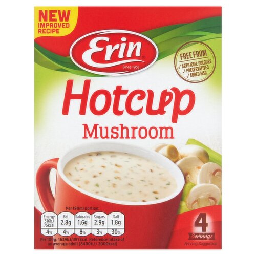 Erin Hotcup Mushroom Soup 4 Pack (77 g)