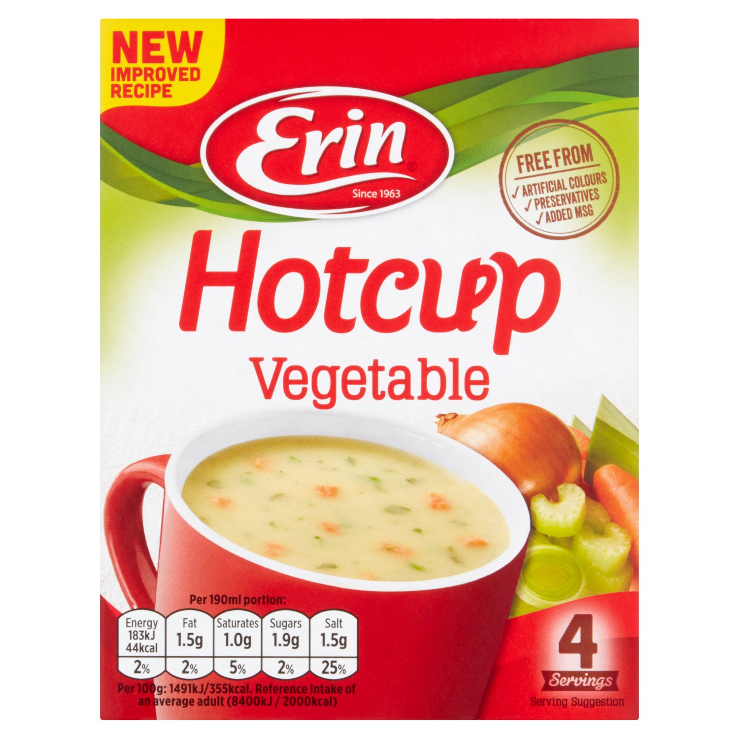 Erin Hotcup Vegetable Soup 4 Pack (49 g)