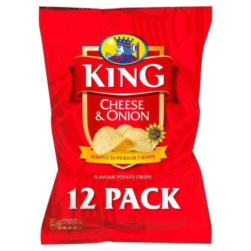 King Cheese & Onion Crisps Multipack 12 x 25g (300 g)