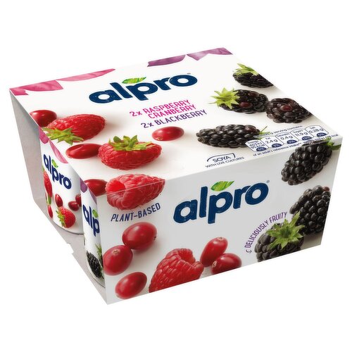 Alpro Raspberry Cranberry & Blackberry Yogurt Alternative 4 Pack (125 g)