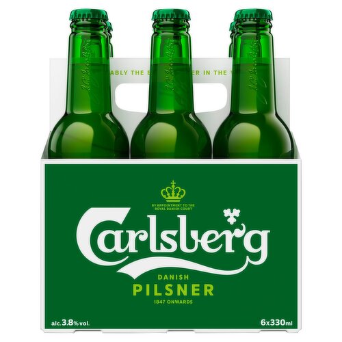 Carlsberg Danish Pilsner Lager Bottles 6 Pack (330 ml)