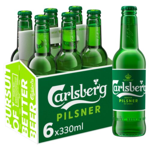 Carlsberg Danish Pilsner Lager Bottles 6 Pack (330 ml)