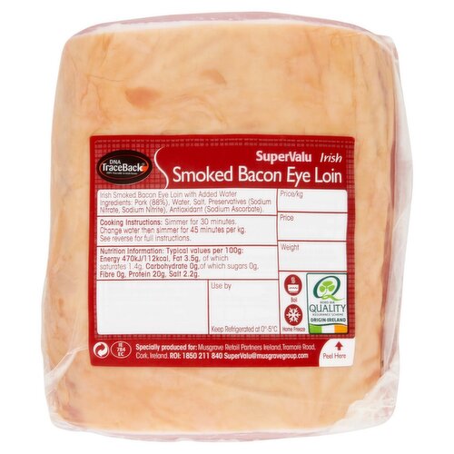 SuperValu Fresh Irish Irish Smoked Bacon Eye Loin (650 g)