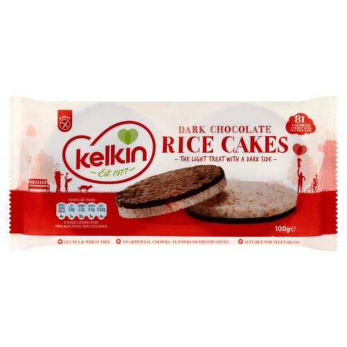 Kelkin Gluten Free Dark Chocolate Rice Cakes (100 g)