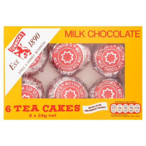 Tunnock's Milk Chocolate Tea Cakes 6 Pack (144 g)