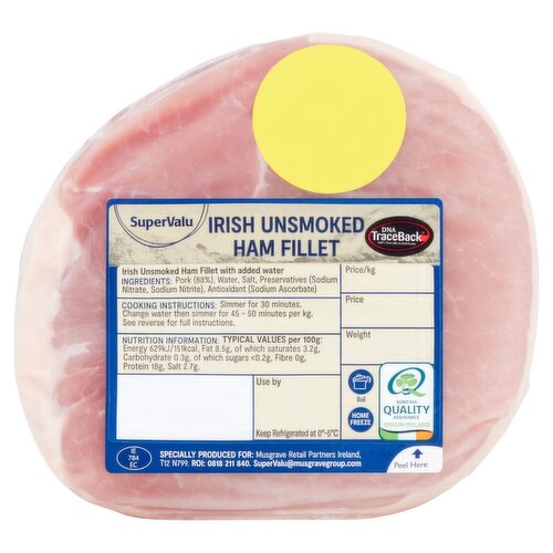 SuperValu Fresh Irish Unsmoked Ham Fillet (1.4 kg)