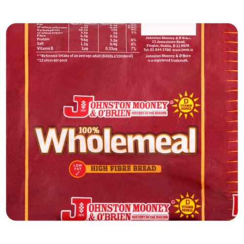 Johnston Mooney and O Brien Wholemeal Half Pan (400 g)