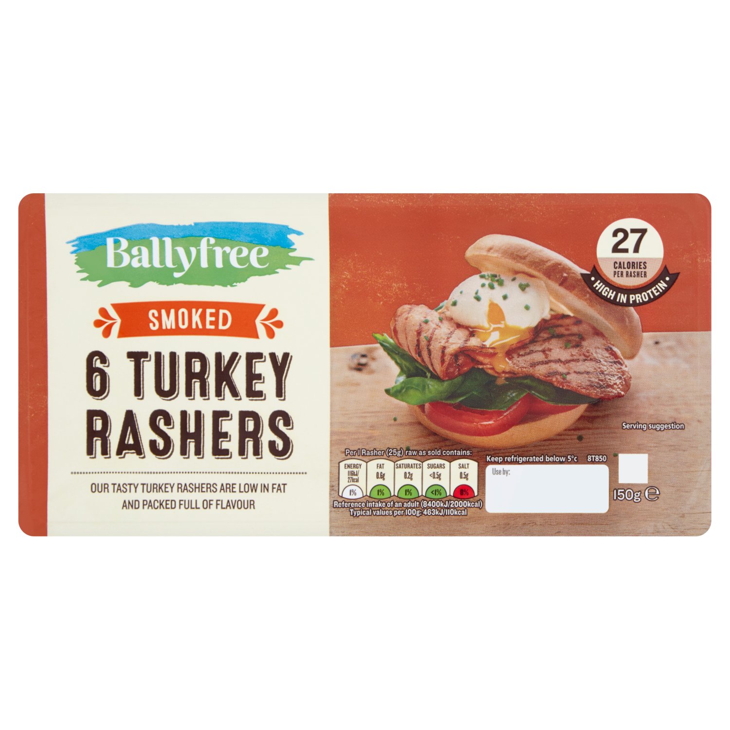 Ballyfree Smoked Turkey Rashers 6 Pack (150 g)