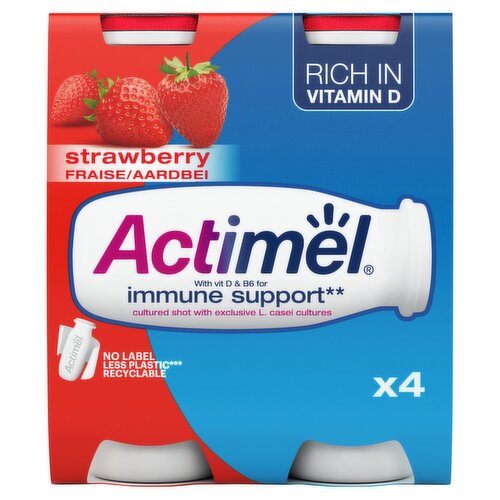 Actimel Strawberry Yoghurt Drink 8 x 100g (3 Pack)