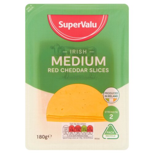 SuperValu Medium Red Cheddar Slices (180 g)