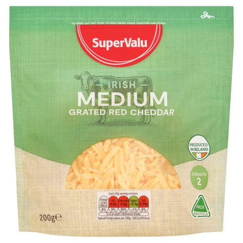 SuperValu Grated Medium Red Cheddar (200 g)