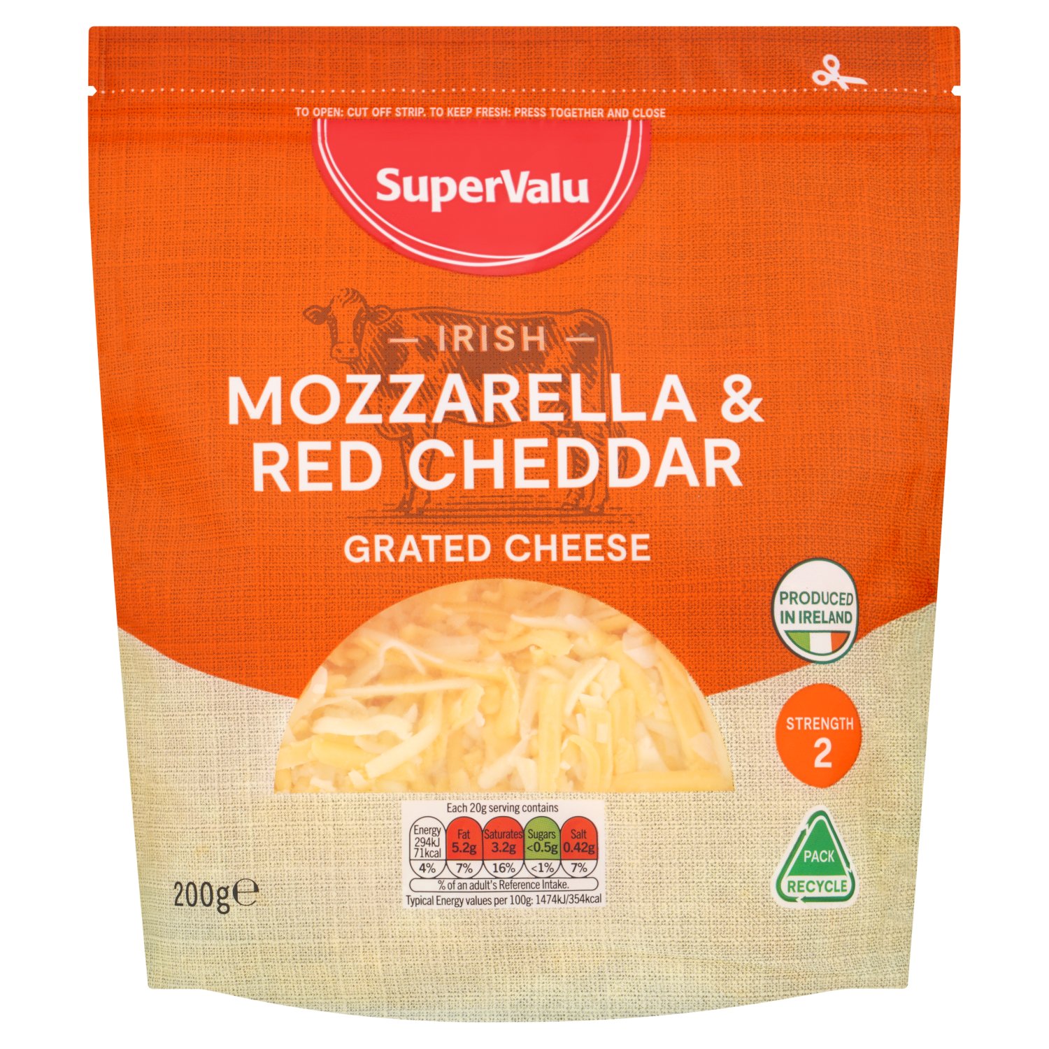 SuperValu Grated  Mozzarella & Red Cheddar (200 g)