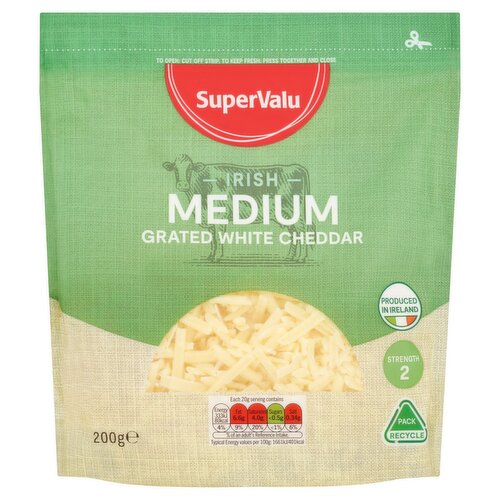 SuperValu Grated Medium White Cheddar (200 g)