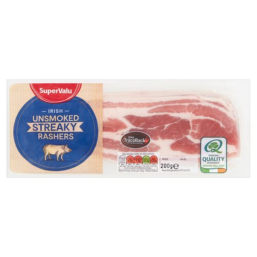 SuperValu Unsmoked Streaky Rasher  (200 g)