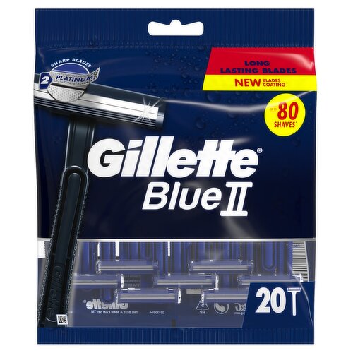 Gillette Blue II Razors 20 Pack (20 Piece)