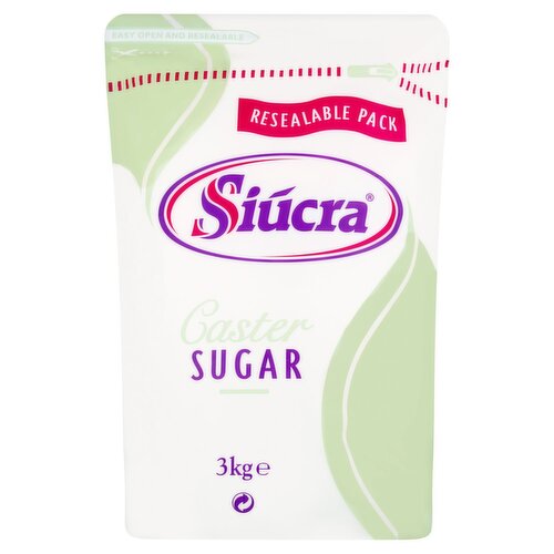 Siúcra Caster Sugar Resealable Pack (3 kg)