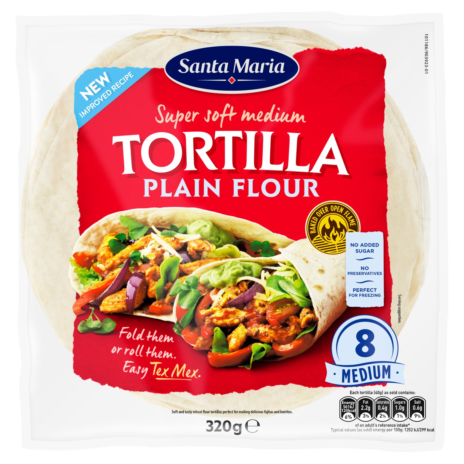 Santa Maria Flour Tortilla Wraps 8 Pack (320 g)