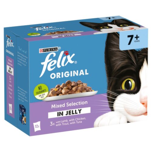 Felix Senior Mixed Selection in Jelly Cat Food 12 Pack (100 g)