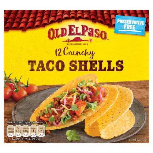 Old El Paso Crunchy Taco Shells 12 Pack (156 g)