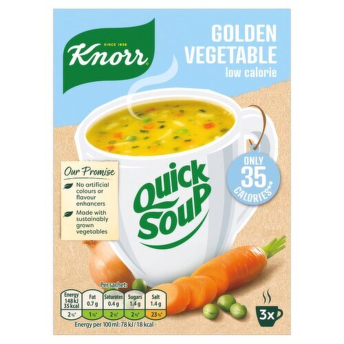 Knorr Quick Soup Golden Vegetable Low Calorie 3 Pack (30 g)